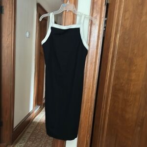 Jones New York Black and White Halter Sheath Dress